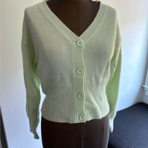 ASOS Green Ribbed Knit Cardigan